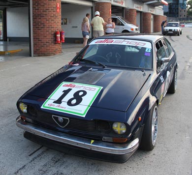 Alfa Romeo GTV6 race car at Brands Hatch