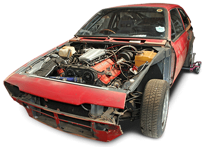 The Alfa Romeo GTV6 in the early stages of restoration